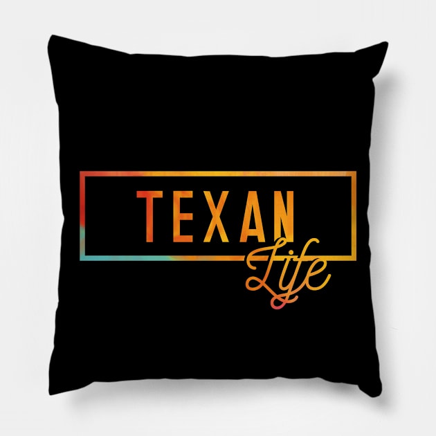 US State Texan Life Souvenir Pillow by bluerockproducts