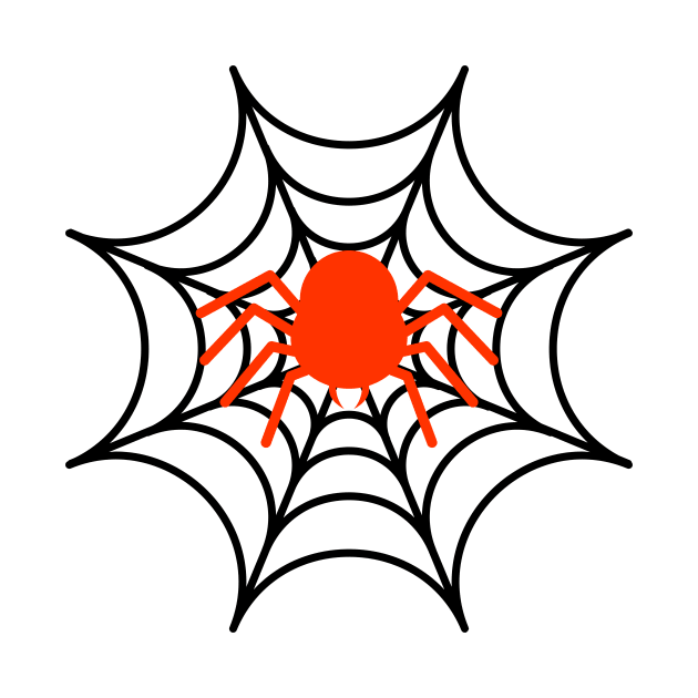 Orange Spider, Black Web by Kyarwon