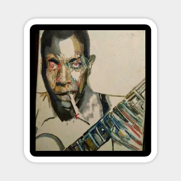 Robert johnson Magnet by Mike Nesloney Art