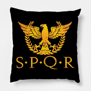 SPQR T-shirt Golden Eagle Logo Pillow