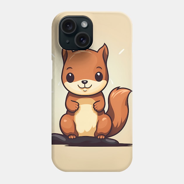 Cute Adorable Kawaii Baby Squirrel Phone Case by designs4days