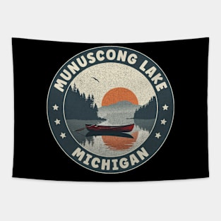 Munuscong Lake Michigan Sunset Tapestry