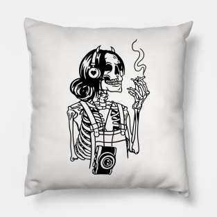 Smoking Skeleton Pillow