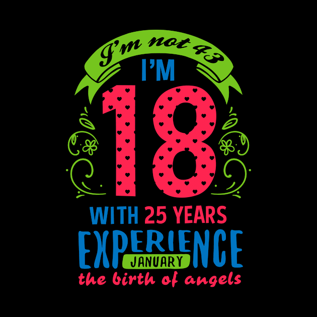 January Girl 43 Years Old I'm Not 43 Birthday by simplecreatives