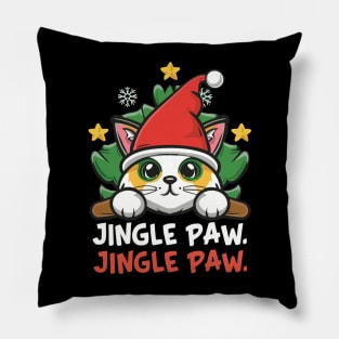 JINGLE PAW JINGLE PAW funny Cute christmas cat Pillow