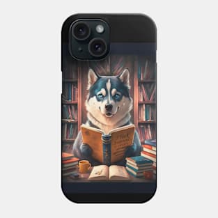 Bookworm Siberian husky Phone Case