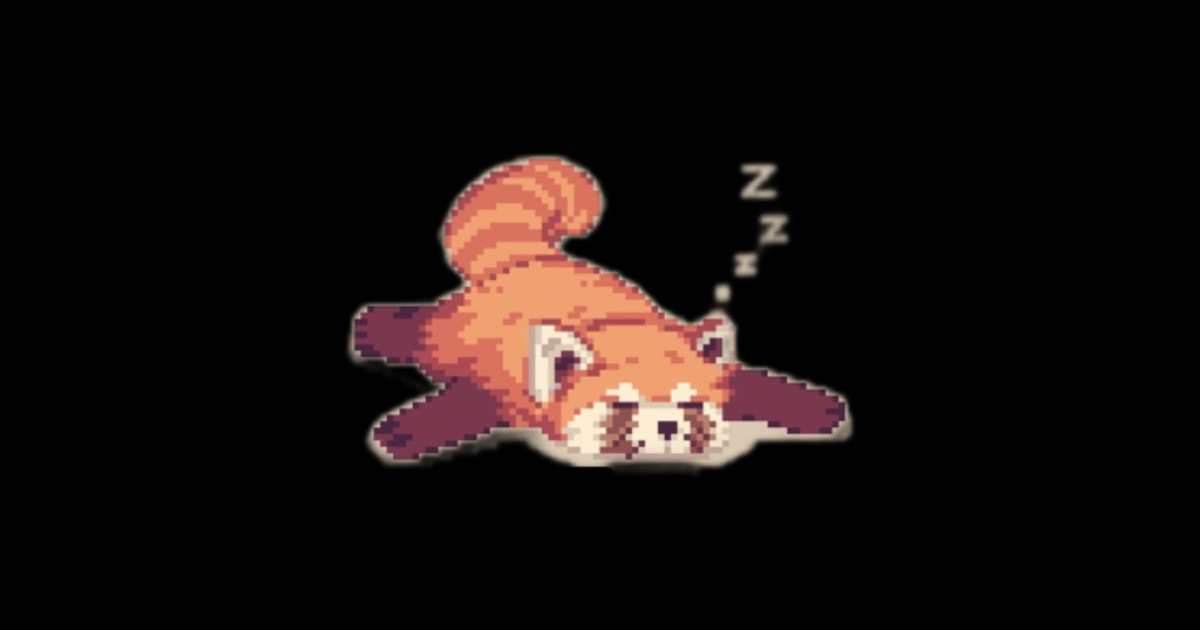 Sleeping Red Panda Pixel Art - Red Panda - Sticker | TeePublic