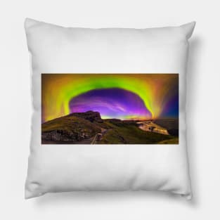 Aurora borealis, Iceland (C024/8602) Pillow