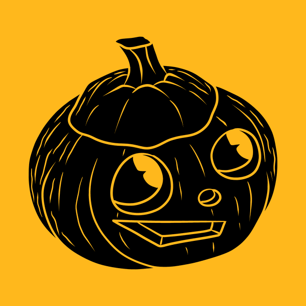 Cute Happy Halloween Jack O' Lantern Black Silhouette by saradaboru