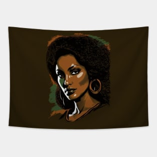 Blaxploitation Queen Pam Grier,  African American Retro Vintage 70s Style Tapestry