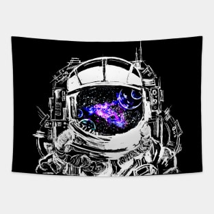 Traveling Astronaut Purple Galaxy Nebula Tapestry