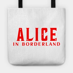 Alice in borderland title red Tote