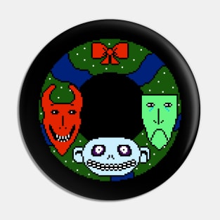 Pixelated Oogie's Boys Lock Shock and Barrel Christmas Wreath Pin