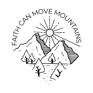 Matthew 17:20 "Faith Can Move Mountains" Bible Verse T-Shirt