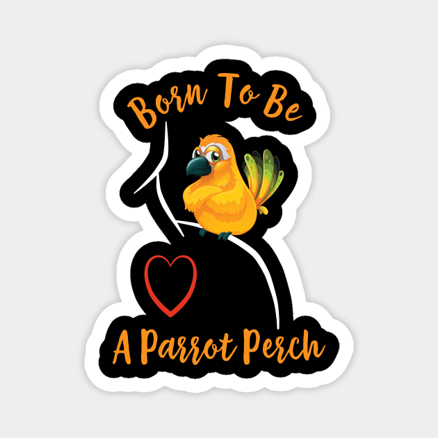 Sun Conure Parrot on Shoulder - Born to be a Perch Magnet by Einstein Parrot