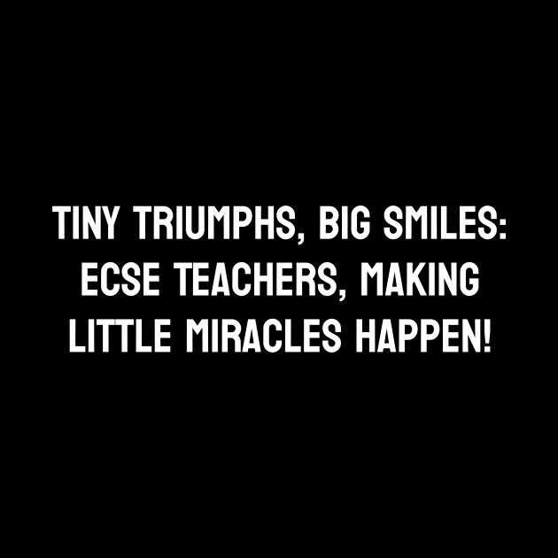 Tiny Triumphs, Big Smiles: ECSE Teachers, Making Little Miracles Happen! by lukelux