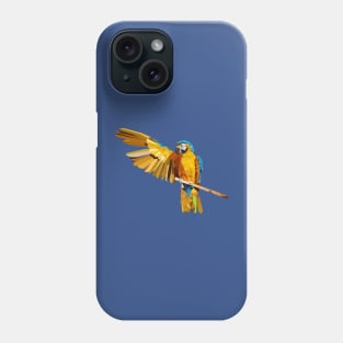 Low poly yellow parrot, macaw bird geometric Phone Case