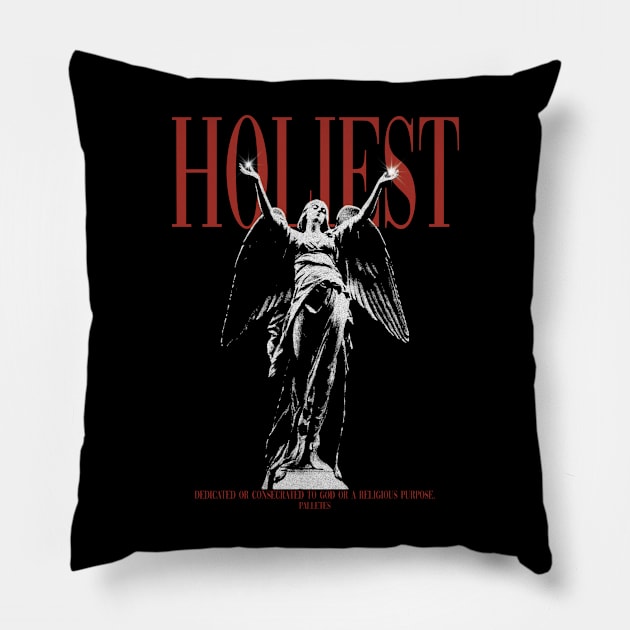 Holiest Statue Roman Renaissance Red Pillow by rasyadanardinsyah