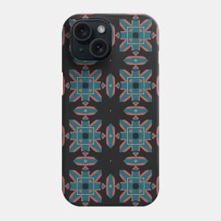 teal and red tribal pattern Phone Case