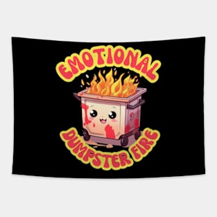 Emotional Dumpster Fire Funny Kawaii Sarcasm Tapestry