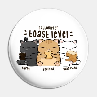 Chubby Cat Toast Level Pin