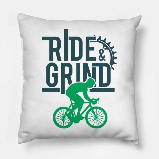 Bike Life Cyclist Pedal Hard Grind Pillow by EdSan Designs