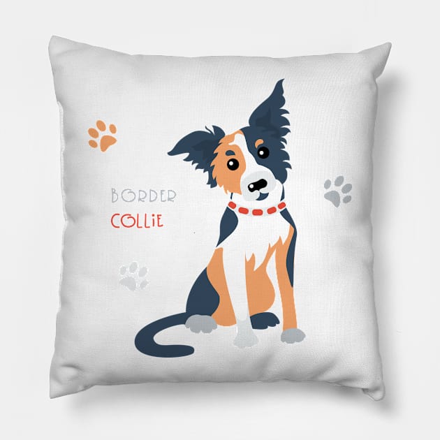 border collie Pillow by muchamad643