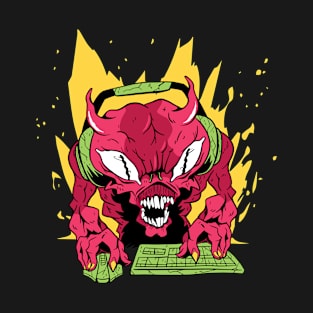 Gamer Demon/ a Demon Playing Video Games/ Monsters T-Shirt