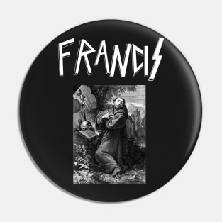 Saint Francis of Assisi Thrash Metal Slayer Parody Pin