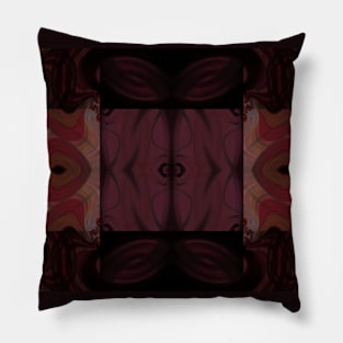 chocolate and maroon swirling abstract pattern 4 Pillow