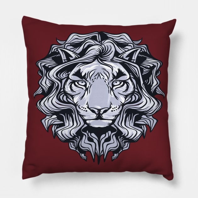 Lion Head Pillow by Mako Design 