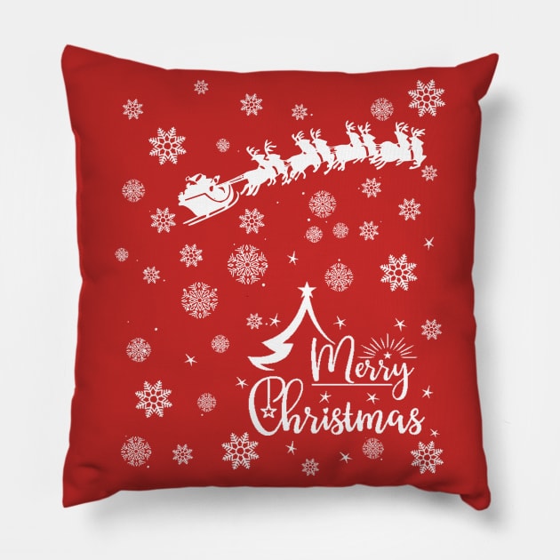 merry christmas santa gift Pillow by Javacustoms