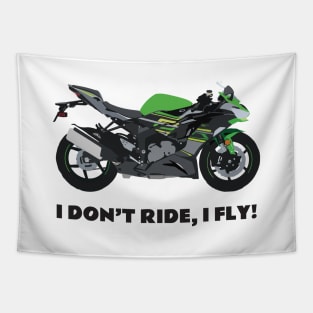 I don't ride, I fly! Kawasaki Ninja ZX-6R Tapestry