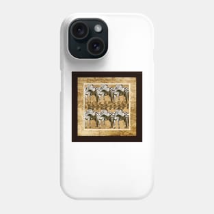 Zebra Herd Brown and Tan Phone Case