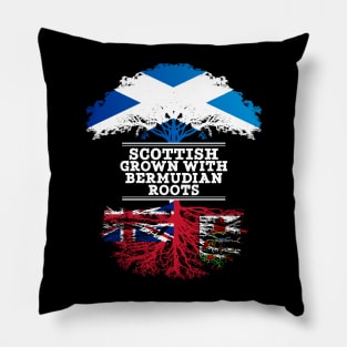 Scottish Grown With Bermudian Roots - Gift for Bermudian With Roots From Bermuda Pillow