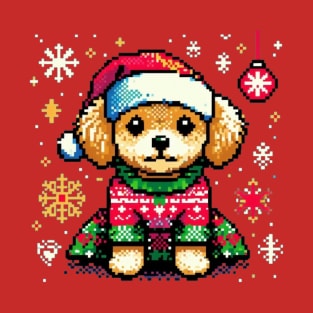 Cute Corgi Dogi In Christmas Art T-Shirt