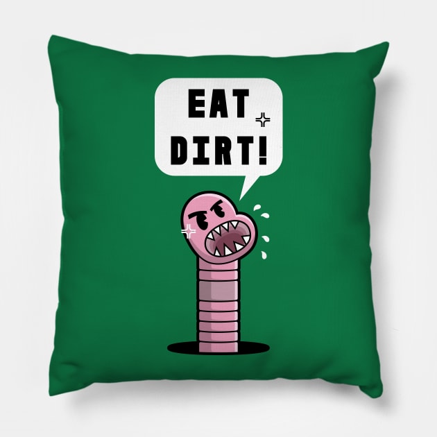 Very Angry Earth Worm Pillow by JenniferSmith