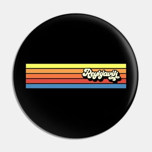 Reykjavik Iceland retro vintage stripe design Pin