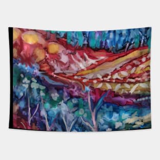 "America the Beautiful" Colorful Digital Abstract (Jean B. Fitzgerald) Tapestry