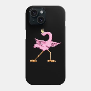 Funny flamingo is doing yoga Phone Case