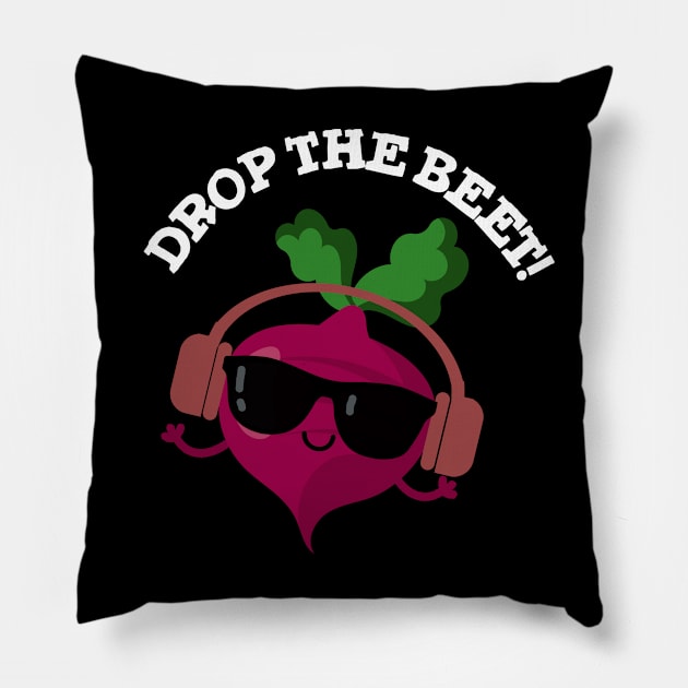 Drop The Beet Cute Music Veggie Pun Pillow by punnybone