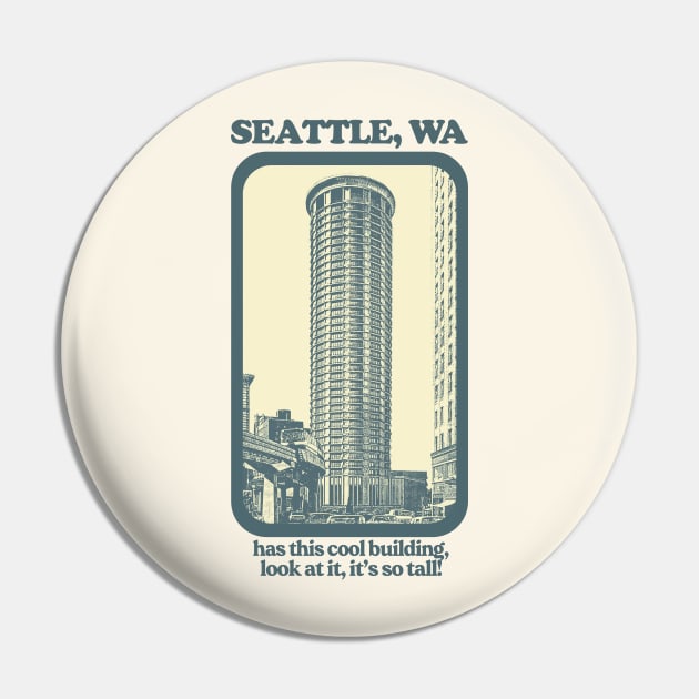Seattle, Wa // Humorous Retro Style Tourism Design Pin by DankFutura