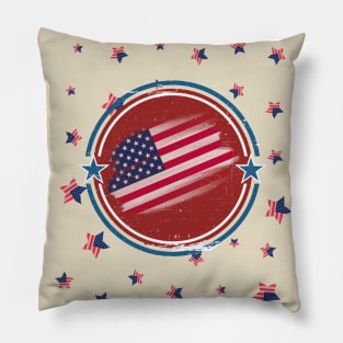 Stars and Stripes All Over - Vintage American Flag Pillow