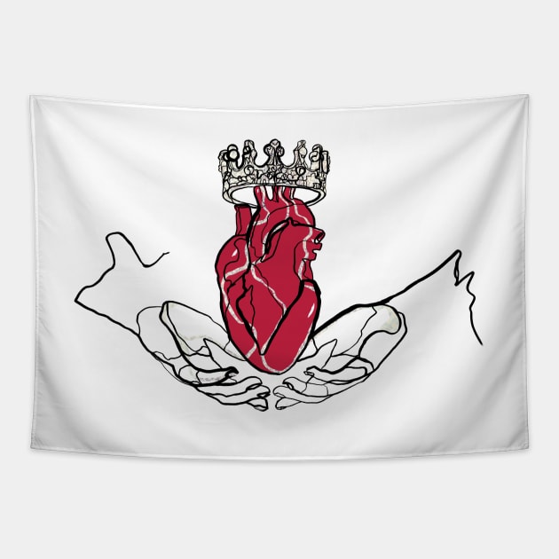 Single Line - Claddagh Tapestry by MaxencePierrard