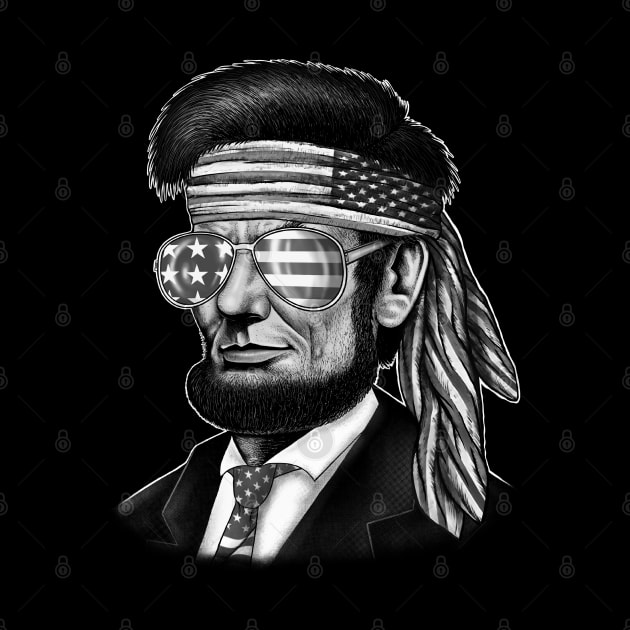 Abraham Lincoln portrait American flag by Artardishop