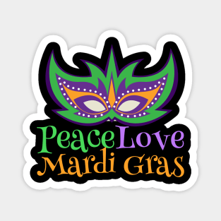 Peace Love Mardi Gras Magnet