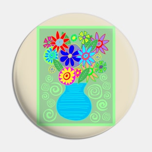 Flowers on Green Pin