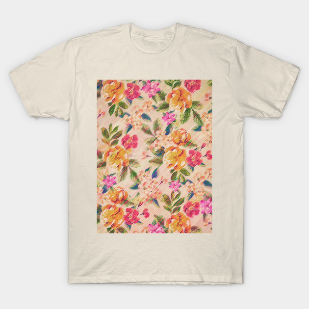 Golden Flitch (Digital Vintage Retro / Glitched Pastel Flowers - Floral ...