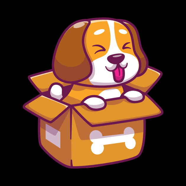 Cute dog playing in box by Catalyst Labs
