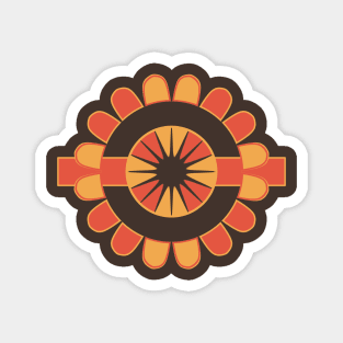 Stylized geometric flower Magnet